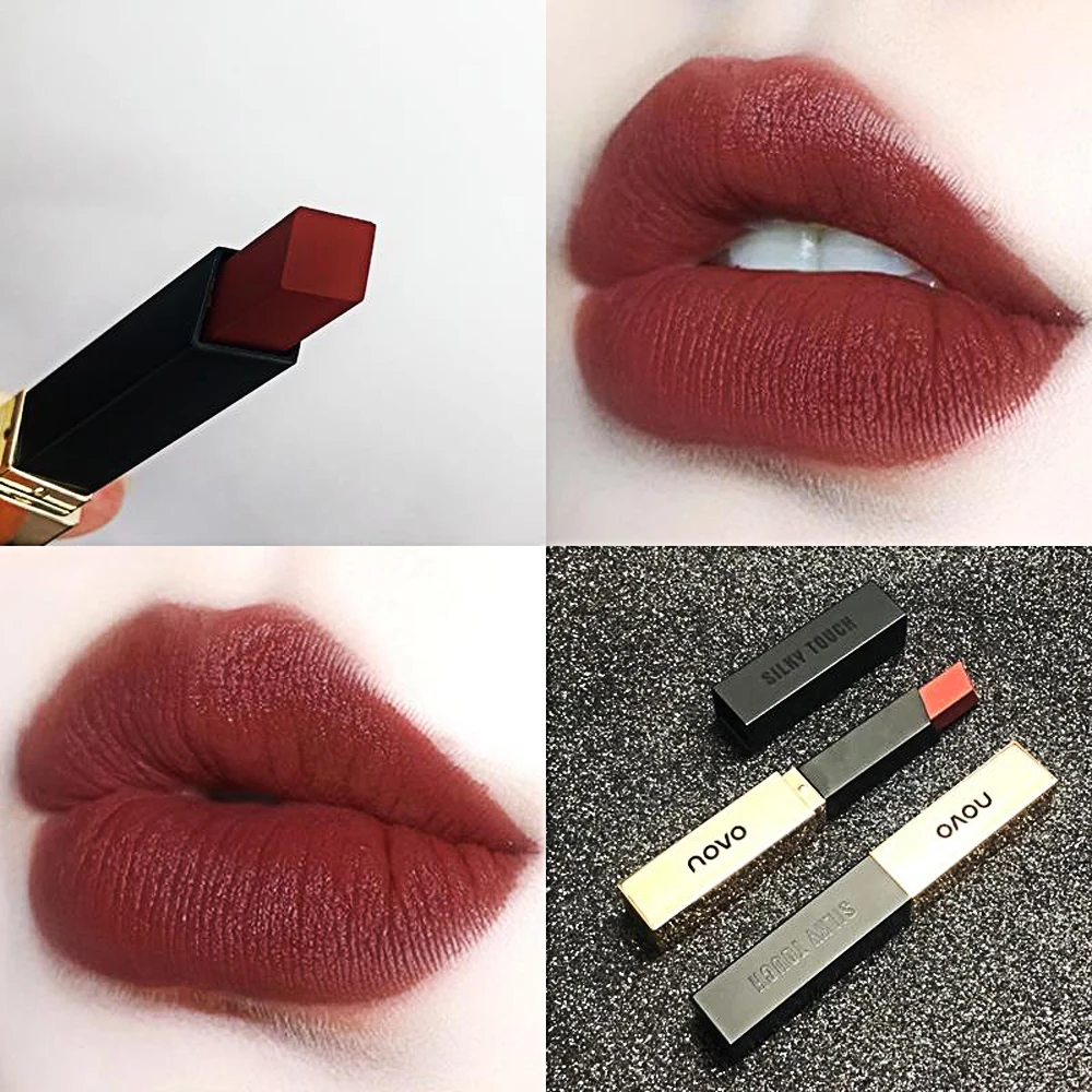 Novo новый стиль туманная бархатная тубуль маленькая губная помада долговечный