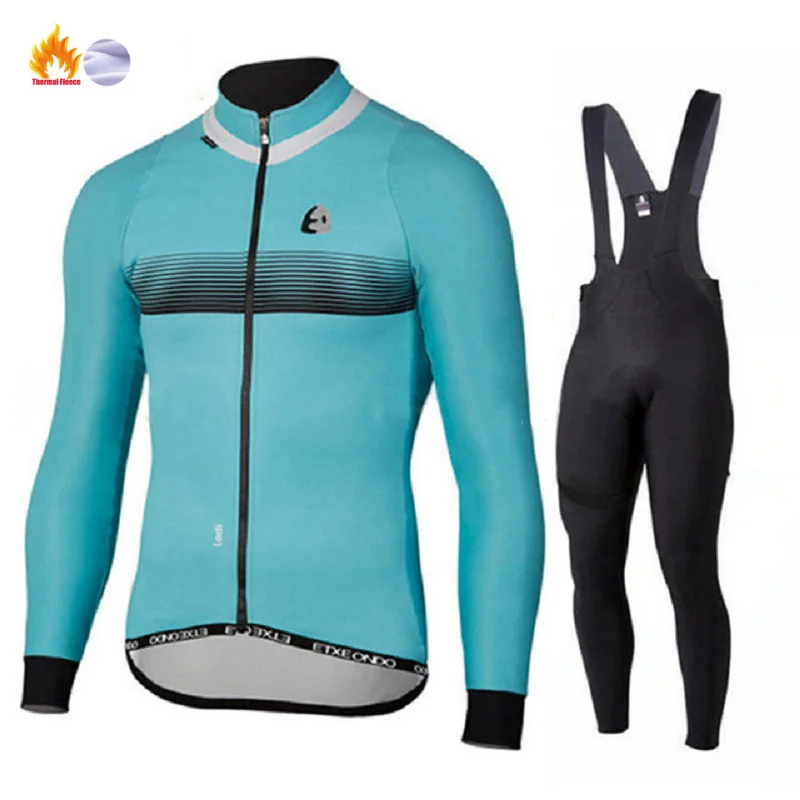 Зимняя Теплая Флисовая качественная одежда Etxeondo для велоспорта длинный комплект