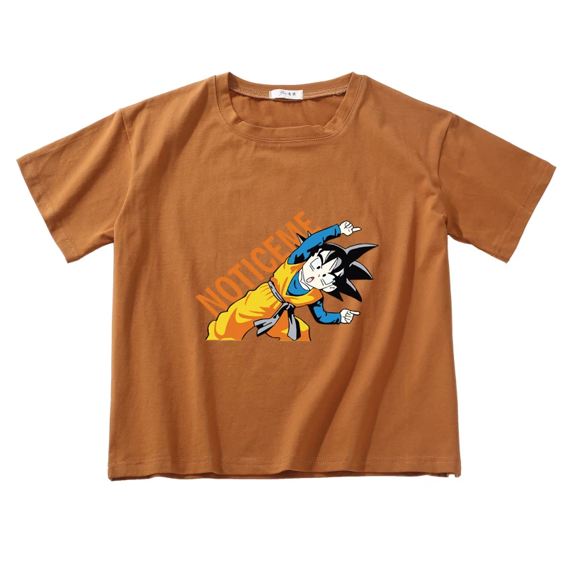 

Funny Letter Printing Crop Tops Women Summer Tees Breathable Cotton High Quality Girls T-Shirt O-Neck Kids Short Sleeve Clothing