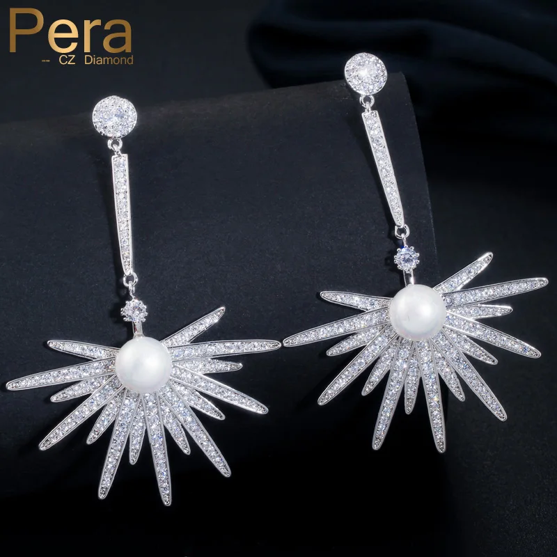 Пера блестящая AAA + кубический цирконий серебряный цвет ювелирные изделия