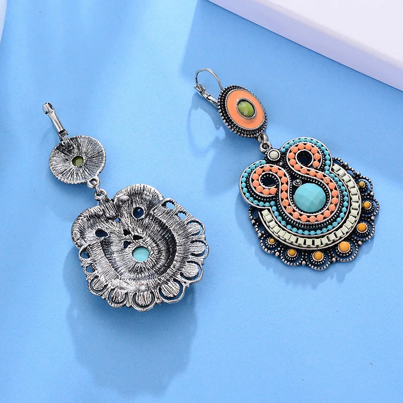 Новые Модные Этнические серьги в стиле ретро женские большие Подвесные ручной