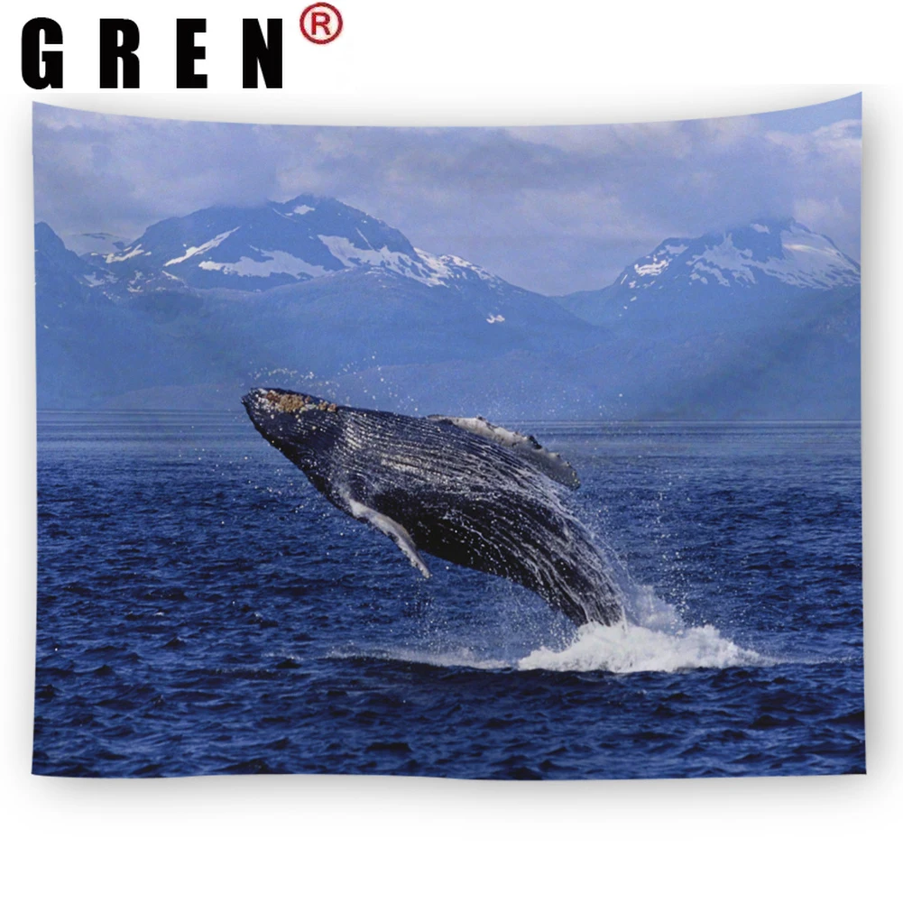

GREN Ocean World Tapestry Wall Hanging Carpet Beach Towel Background Cloth Blanket Yoga Mats Art Bedroom Dorm Home Decor