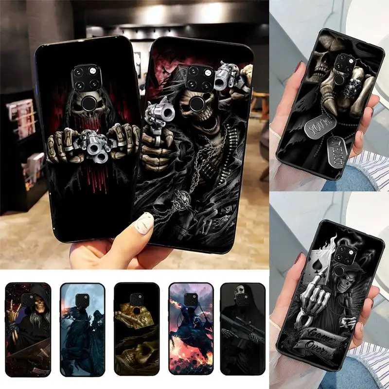 

Grim Reaper Skull Skeleton Phone Case For Huawei Nova3I 3E mate20lite 20Pro 10lite Luxury funda case