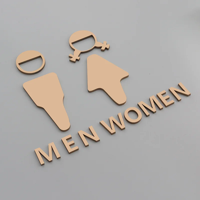 Design Toilet Reminder Signs Acrylic Sign Children 3D Door Stickers Cute Boy Girl Signage Men Women House Number Guide Plate |