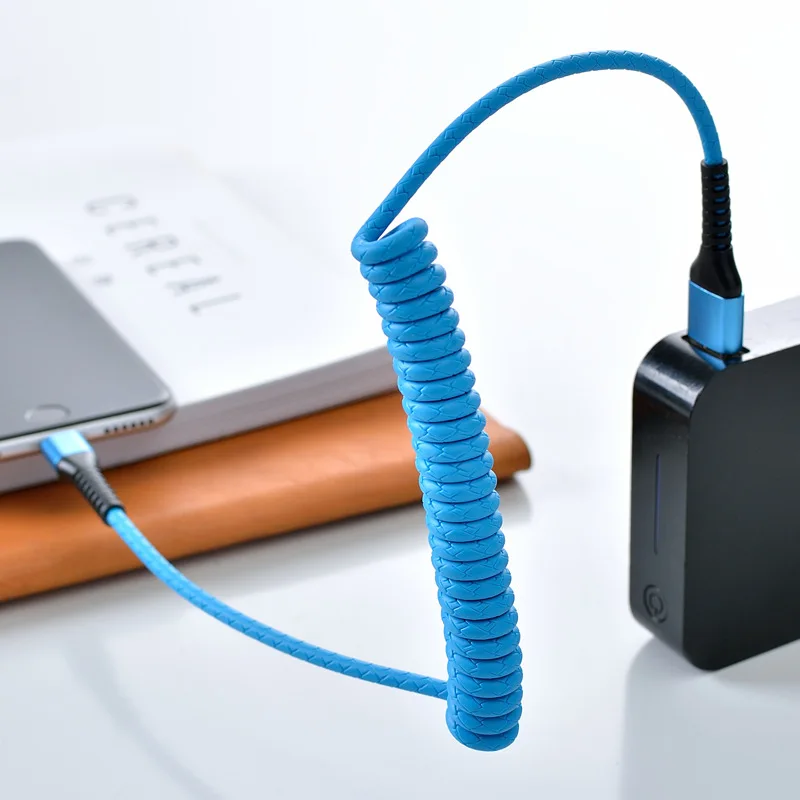 Пружинный зарядный кабель типа C 8-контактный Micro USB для xiaomi huawei Samsung быстрой