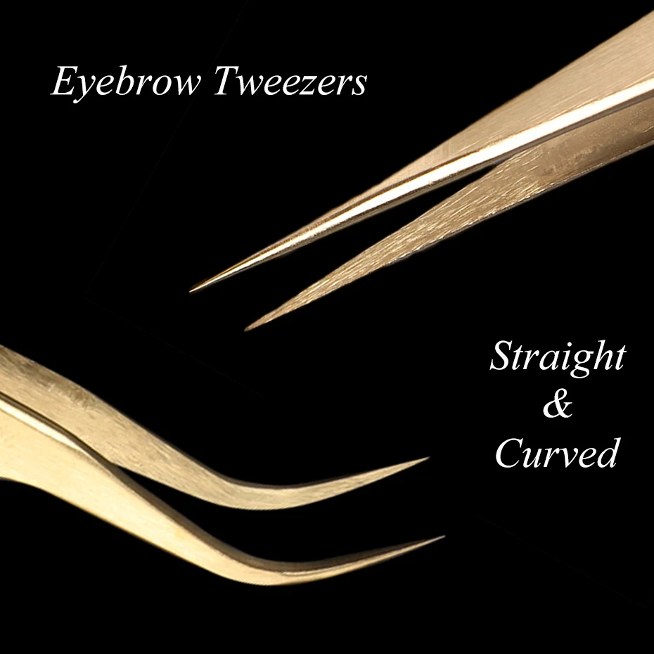 1ps Stainless Steel Tweezers Gold Multi Function Makeup Tools Accessories Extention False Eye Lash Blackhead Remover LA774-1 | Красота и