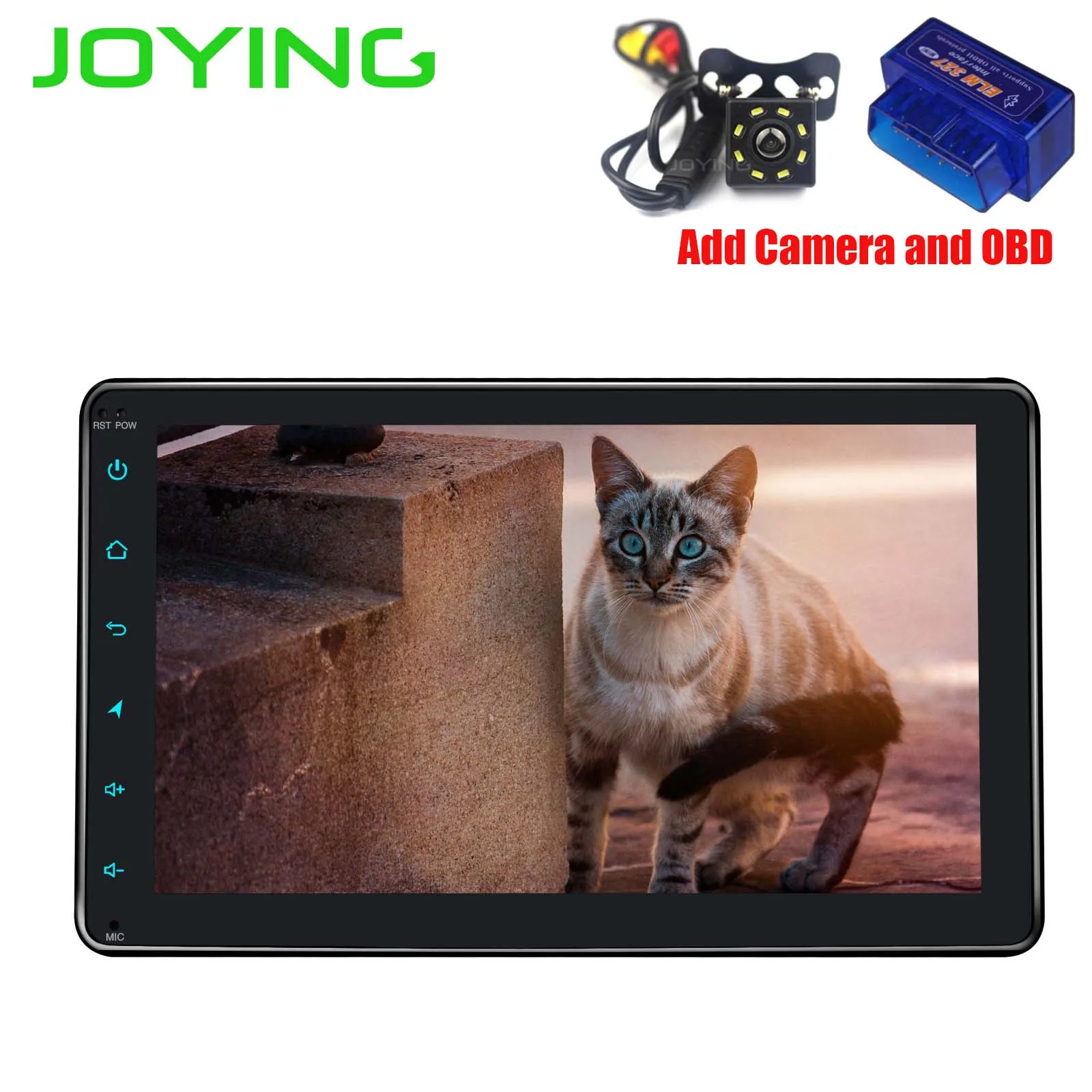 Add Camera OBD Радуясь " gps навигация 1024*600 головное устройство один Din Универсальный Android 8,1 Intel Восьмиядерный автомобильный стерео радио мультимедийный плеер - Цвет: Add Camera OBD