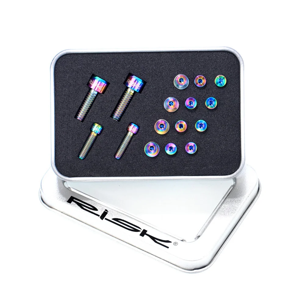 

RISK 20pcs/set Titanium Bolt Screw for XT775 Hydraulic Disc Brake Mountain Bike Brake Handle Oil Cylinder Lid Bolt set