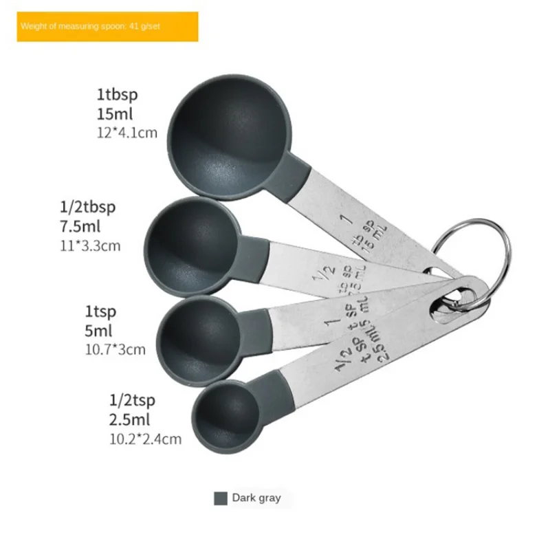 

Stainless Steel Measuring Cup Set 4/8Pcs Handle Baking Tools Accessories Hangable Portable Kitchen Measure Spoon Weighing Scale