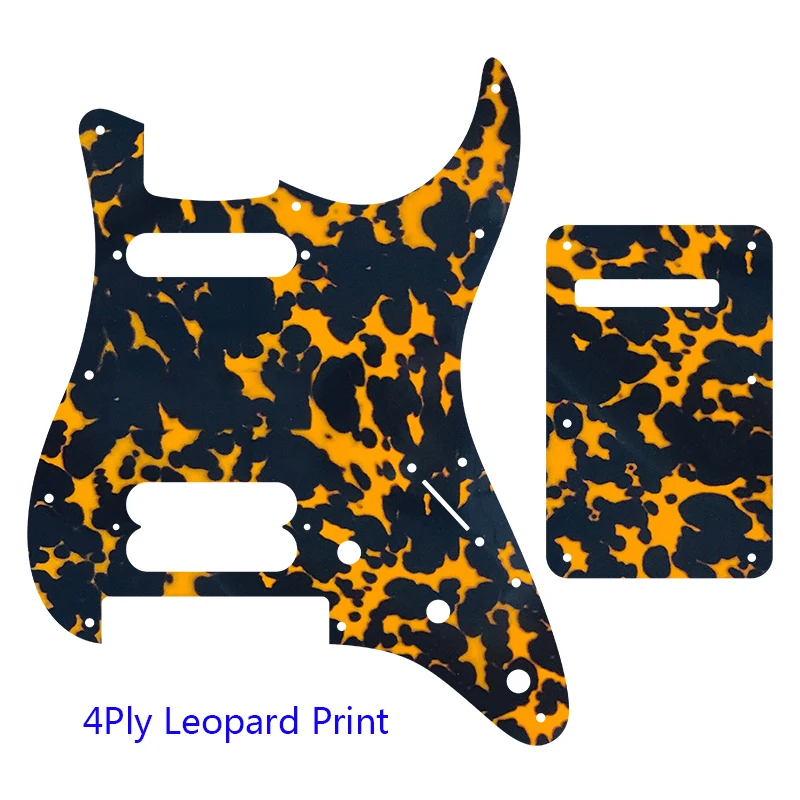 Фото FeiMan Custom Guitar Pickguard-для США 11 отверстий для винтов SH Strat с мостовым проигрывателем Tremolo, накладка на царапины и задняя пластина №5