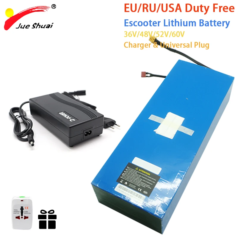 Литий ионный аккумулятор для электрического велосипеда/скутера 36 В 48 52 60 5 А/ч с