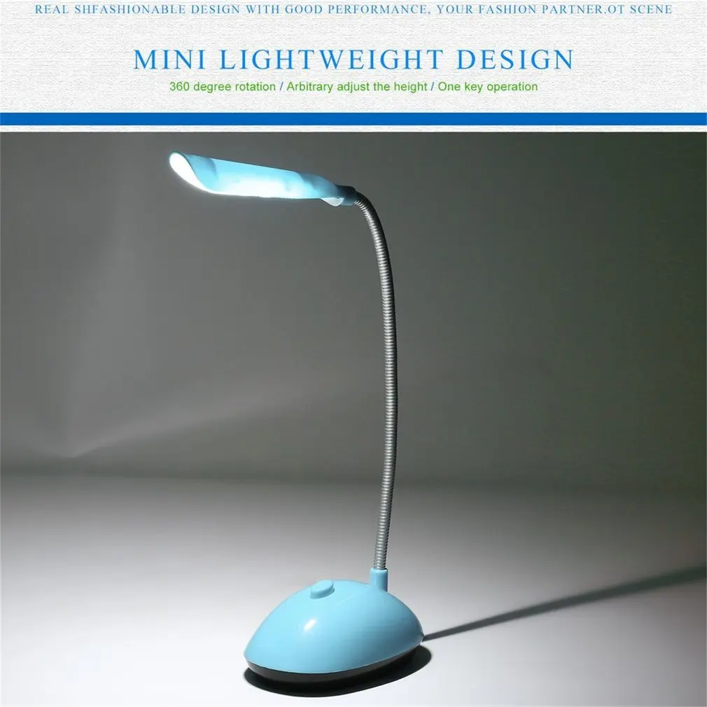 

Fashion Ultra-bright Wind LED Desk Light Economic AAA Battery Operated Book Reading Lamp With Flexible Tube 360 Degree PY-X7188