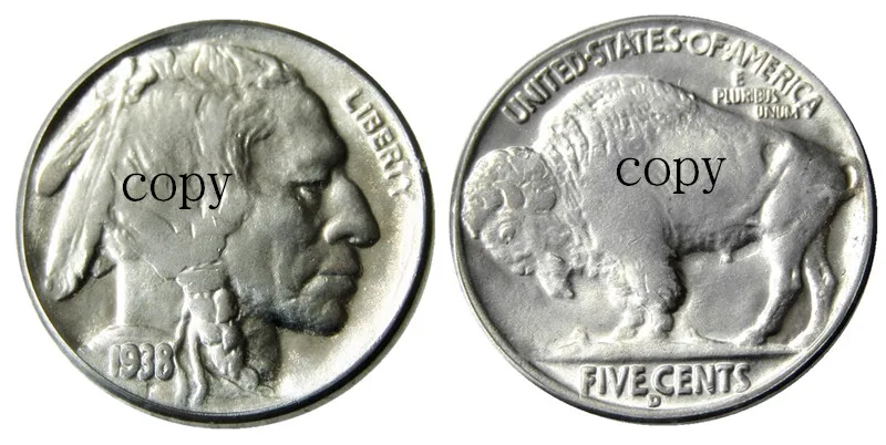 

US 1938D Buffalo Nickel Five Cents Copy Decorative Coin