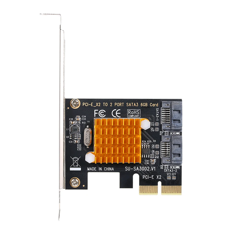 PCI E X2 до 2 портов SATA3 6 Гбит/с Карта Экспресс карточка SSD Tiering контроллер адаптер с