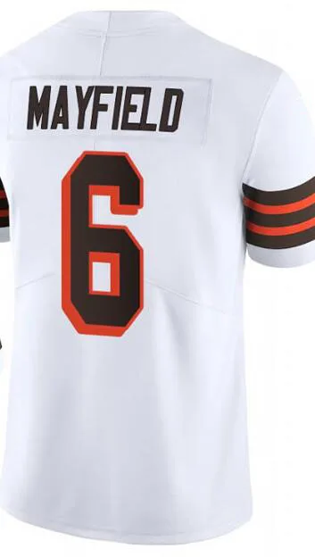 

embroidery American Jersey Baker Mayfield Men Women Kid Youth 1946 White Cleveland Football Jersey