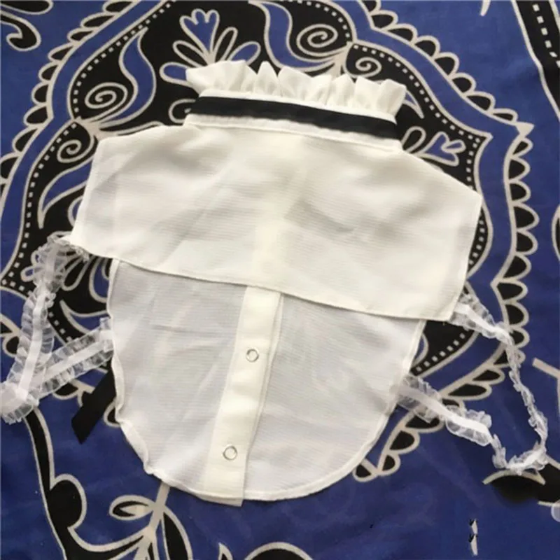 

White Chiffon False Collar Shirts Woman Bow Tie Women Fake Collar Detachable Collars For Women Sweater Nep Kraagje Half Shirt