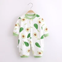 infant baby romper 2021 spring autumn new combed cotton green avocado print baby clothes long sleeve baby boy romper cute romper