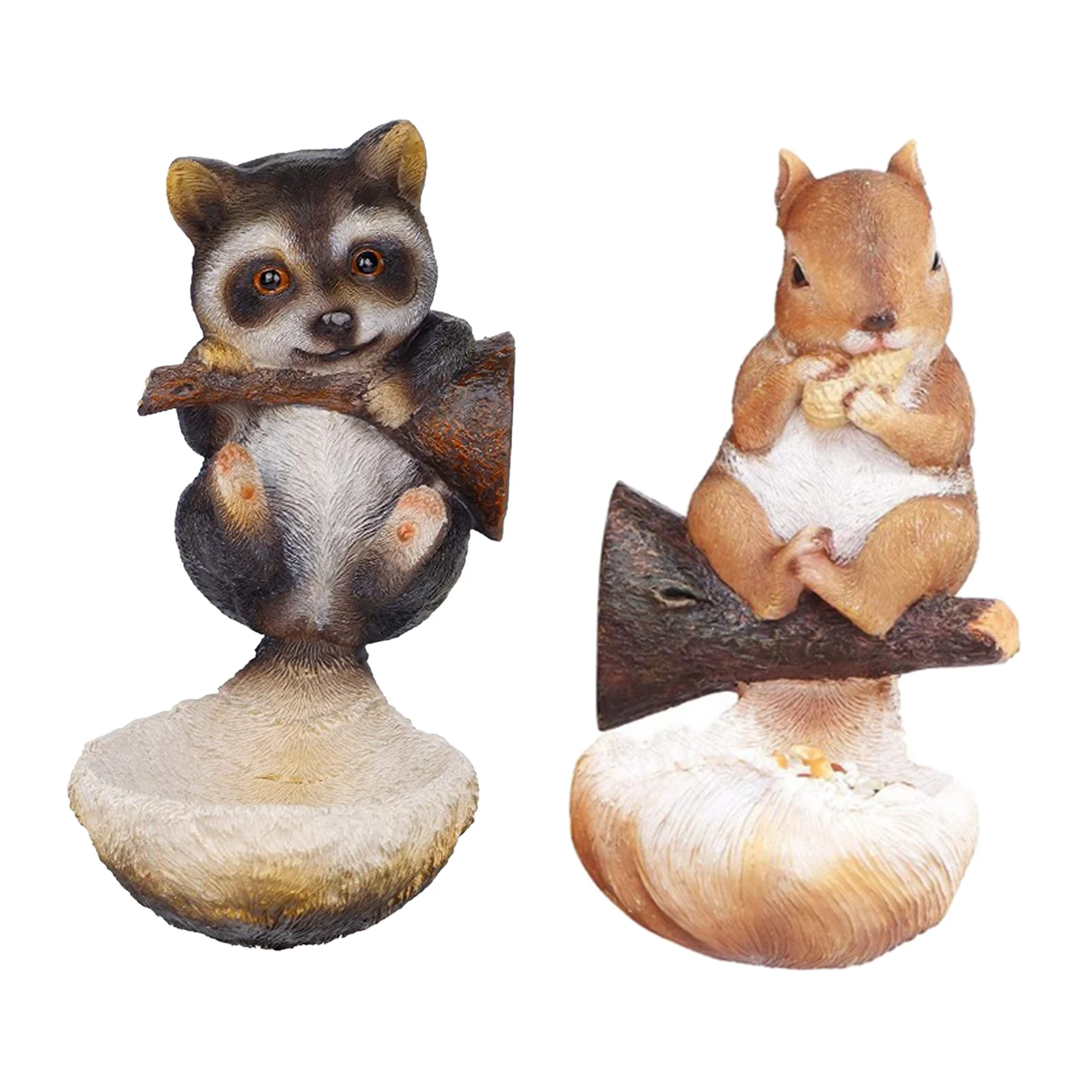 

Tree Mounted Animal Figurine Bird Feeder Yard Statue Decorative Sculpture
