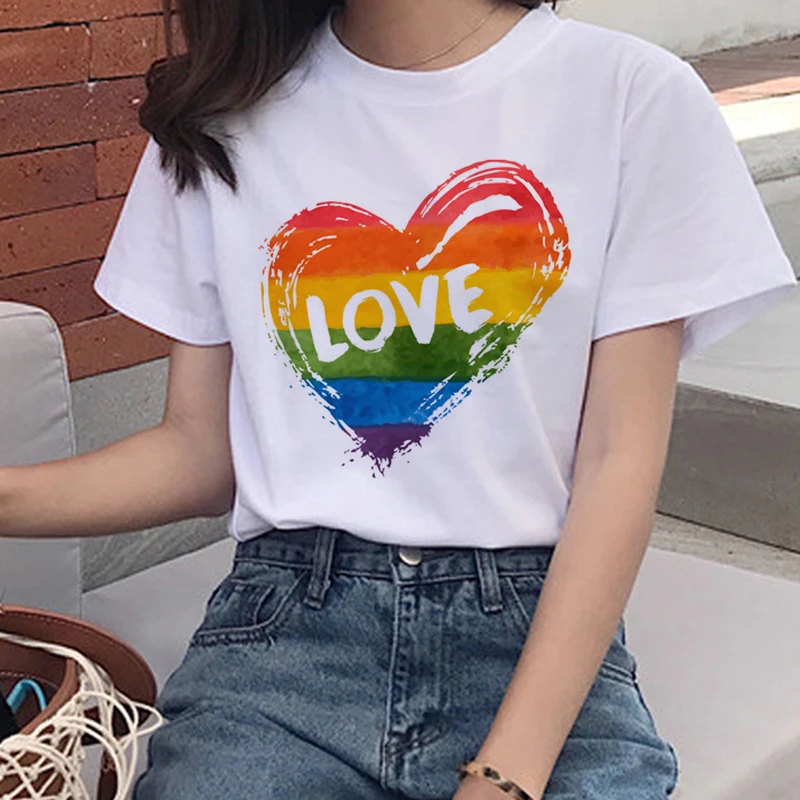 Летние повседневные Love Is с О-образным вырезом Футболка Гордость Женская футболка