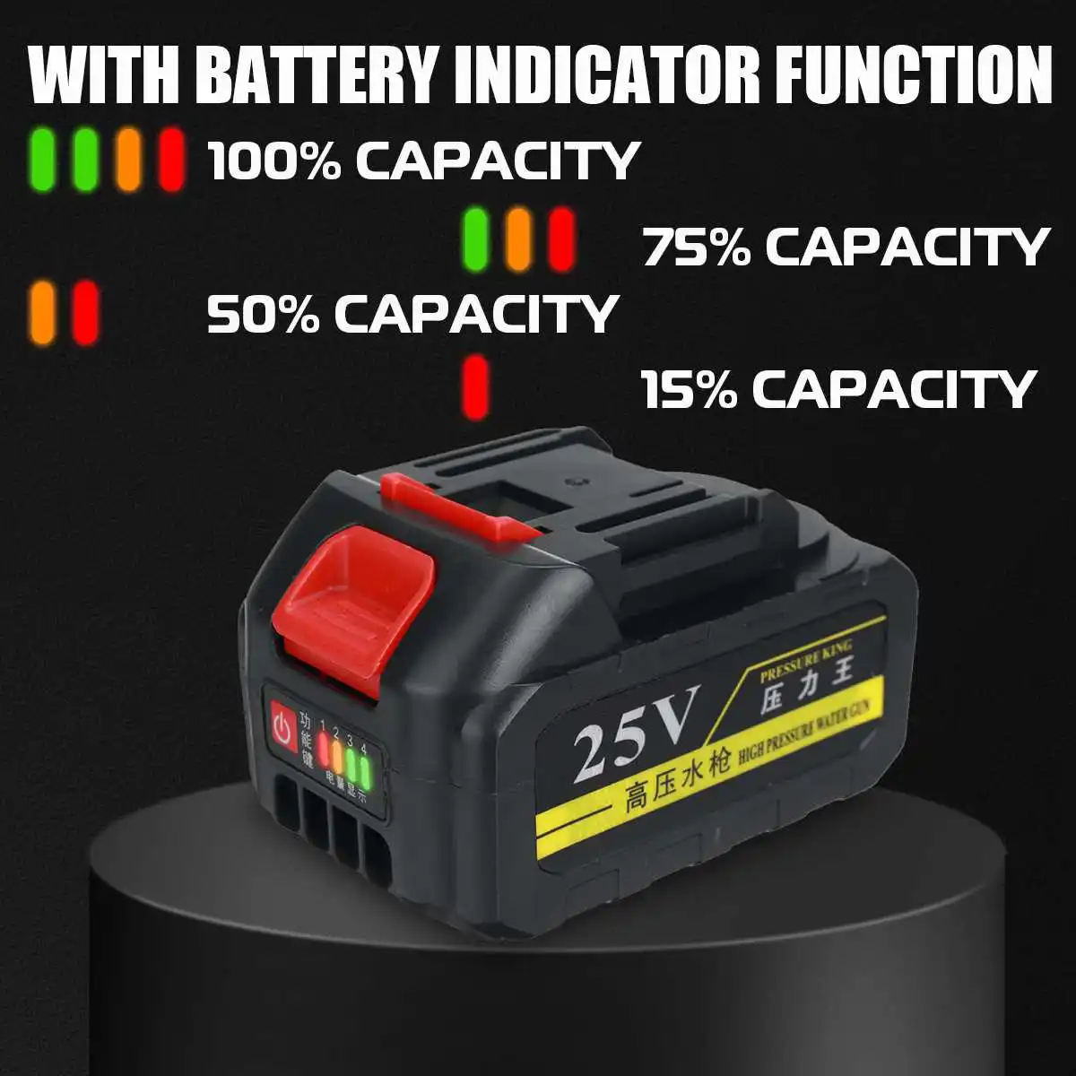 للبيع 15000mAh 30BAR سيارة لاسلكية غسالة ارتفاع ضغط غسيل السيارات مدفع المياه المحمولة جهاز تنظيف يعمل بالضغط العالي مع بطارية 12 فولت/25 فولت