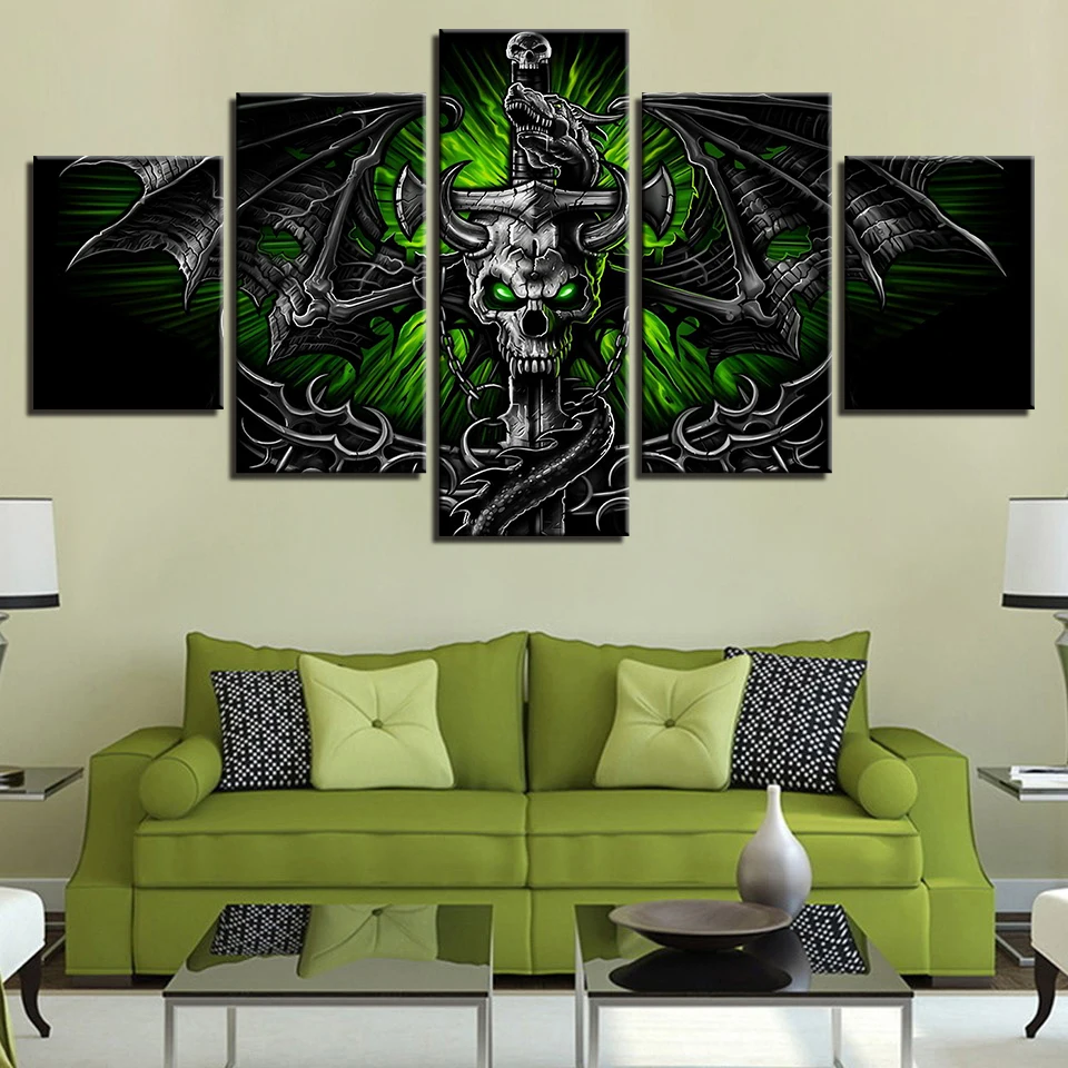 Настенный принт художественные картины 5 шт. Хэллоуин Джек Скеллингтон картина