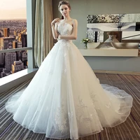 wedding dress sequins floor length wedding dresses strapless sleeveless bow lace up princess bridal ball gown