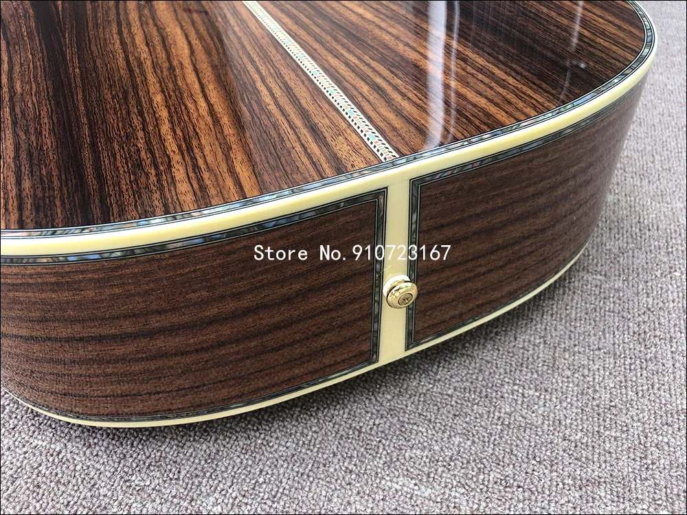 2020 High quality acoustic guitar 41'' 45 D 20 frets pearl inlay with EQ Top solid spruce Rose wood on the side free shipping | Спорт и