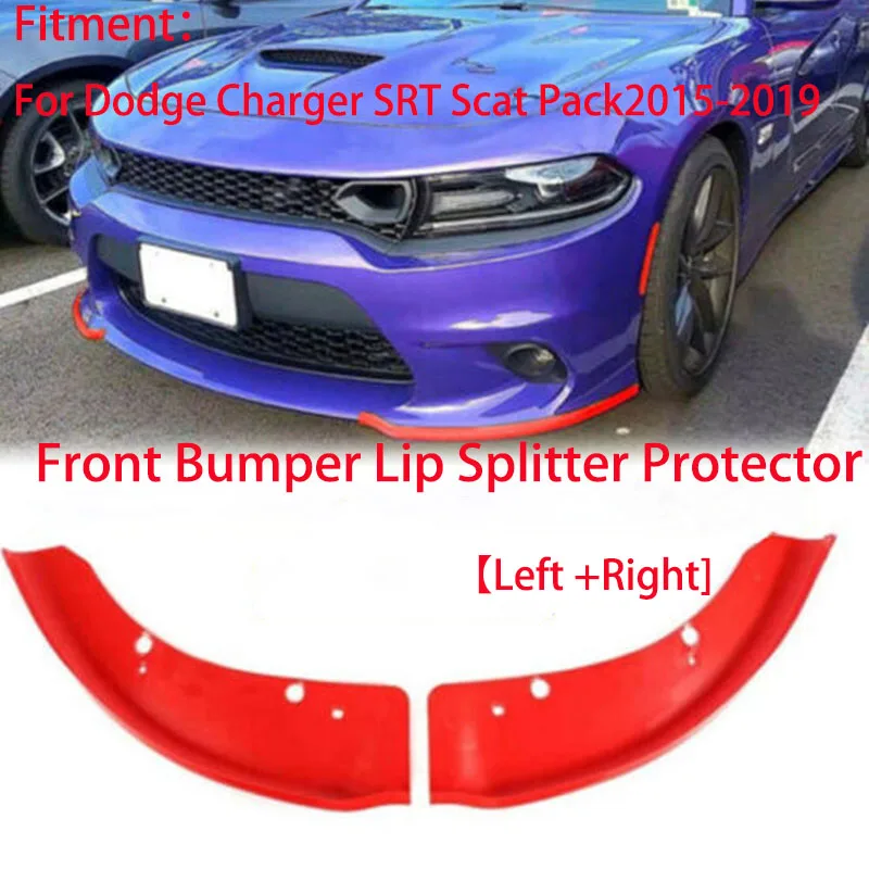 Separador de parachoques delantero para coche, Deflector de labios, difusor de alerón, protección para Dodge Charger SRT Scat, paquete 2015-2019, 1 Juego