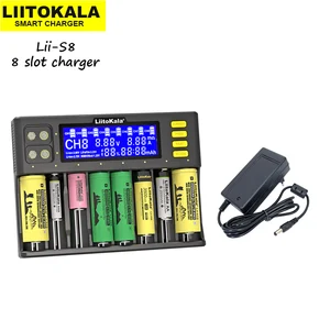 liitokala lii s8 battery charger li ion 3 7v nimh 1 2v li fepo4 3 2v imr 3 8v charger for 18650 26650 21700 26700 aa aaa free global shipping