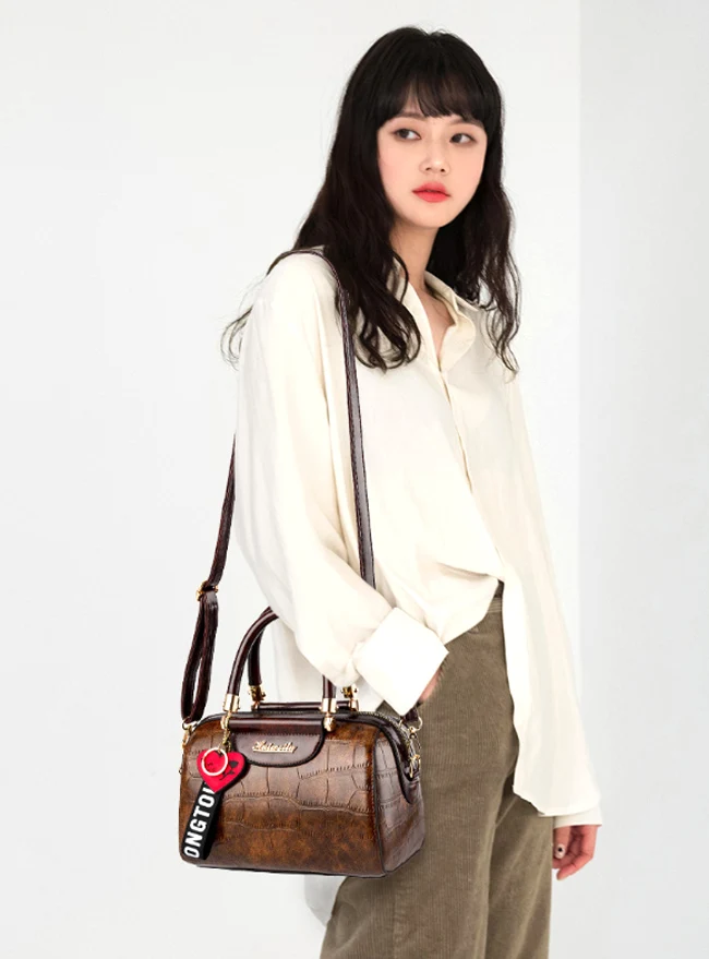 Модные сумки женская кожаная сумка через плечо Бостонская подушка женские