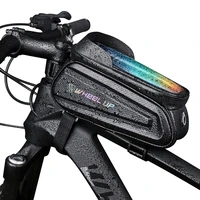 rainprooful bicycle phone holder pouch cycling reflective frame front top touch screen mount mtb bike gps bracket storage bag