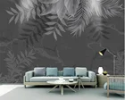 Beibehang индивидуальные трехмерные скандинавские черные листья растений для гостиной гостиницы ТВ фоновые тканевые обои бумажные обои