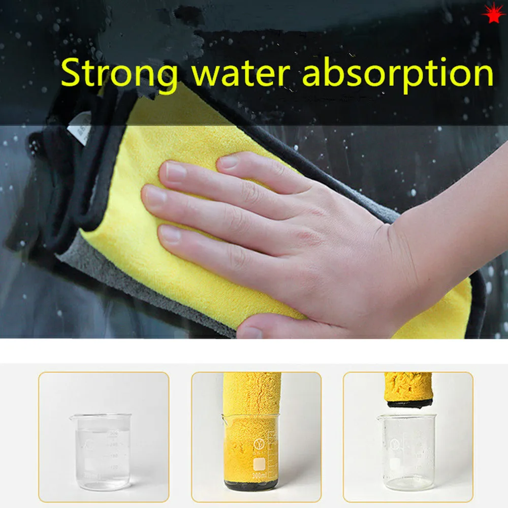 

3/5/10 pcs Hight Quality Car Wash Microfiber Towel Auto Cleaning Drying Cloth Hemming Super Absorbent Universal for All Cars
