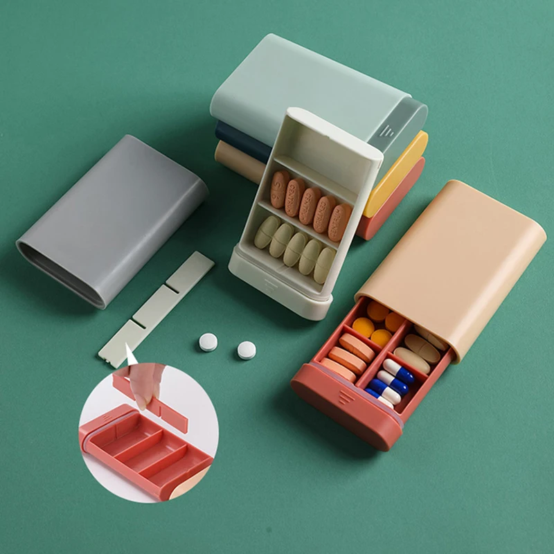 

Medicine Boxes Portable Travel Nordic Style Seal Storage Pill Box Tablet Dispenser Pill Case Dispensing Medical Kit Organizers