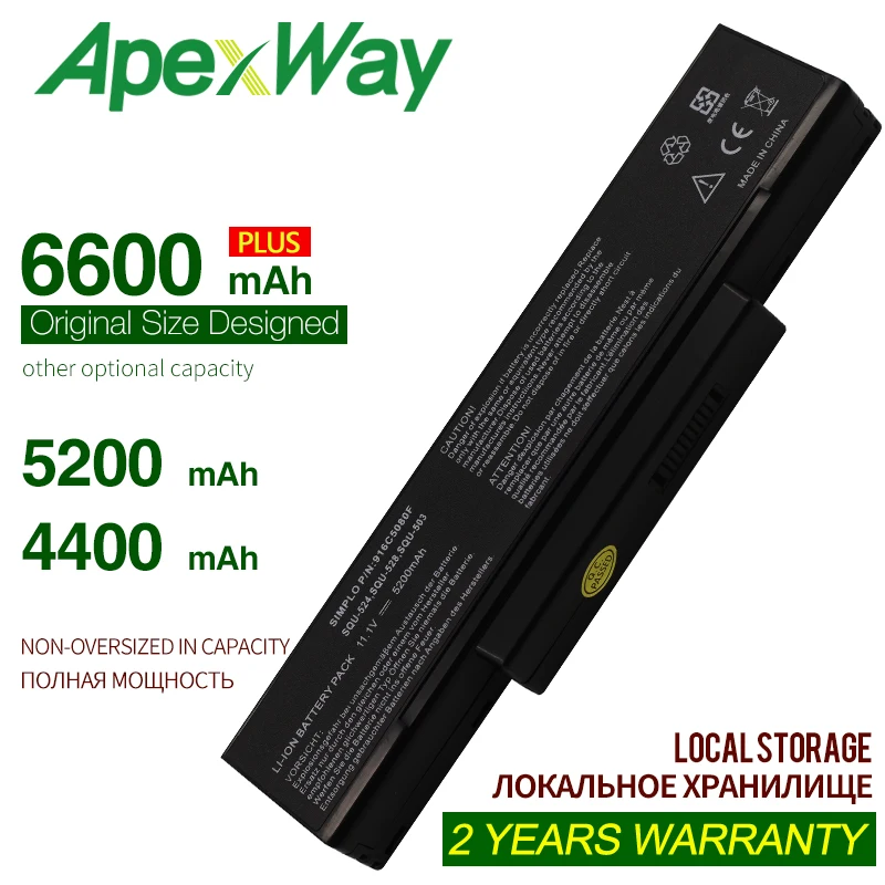 

ApexWay SQU-528 SQU-529 Laptop Battery For LG/Asus EB500 ED500 M740BAT-6 M660BAT-6 M660NBAT-6 SQU-524 718 BTY-M66 M68