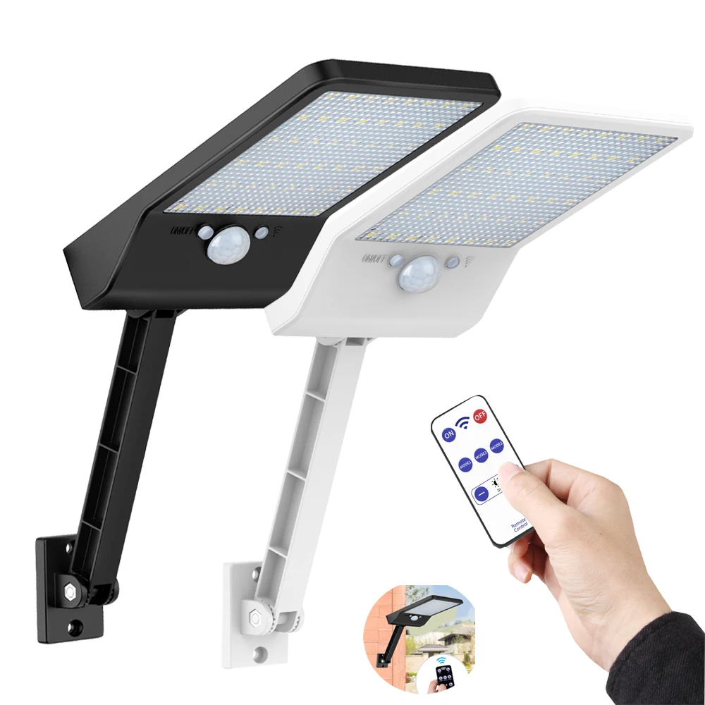 Солнечный уличный свет 48 Светодиодный три режима черный белый водонепроницаемый