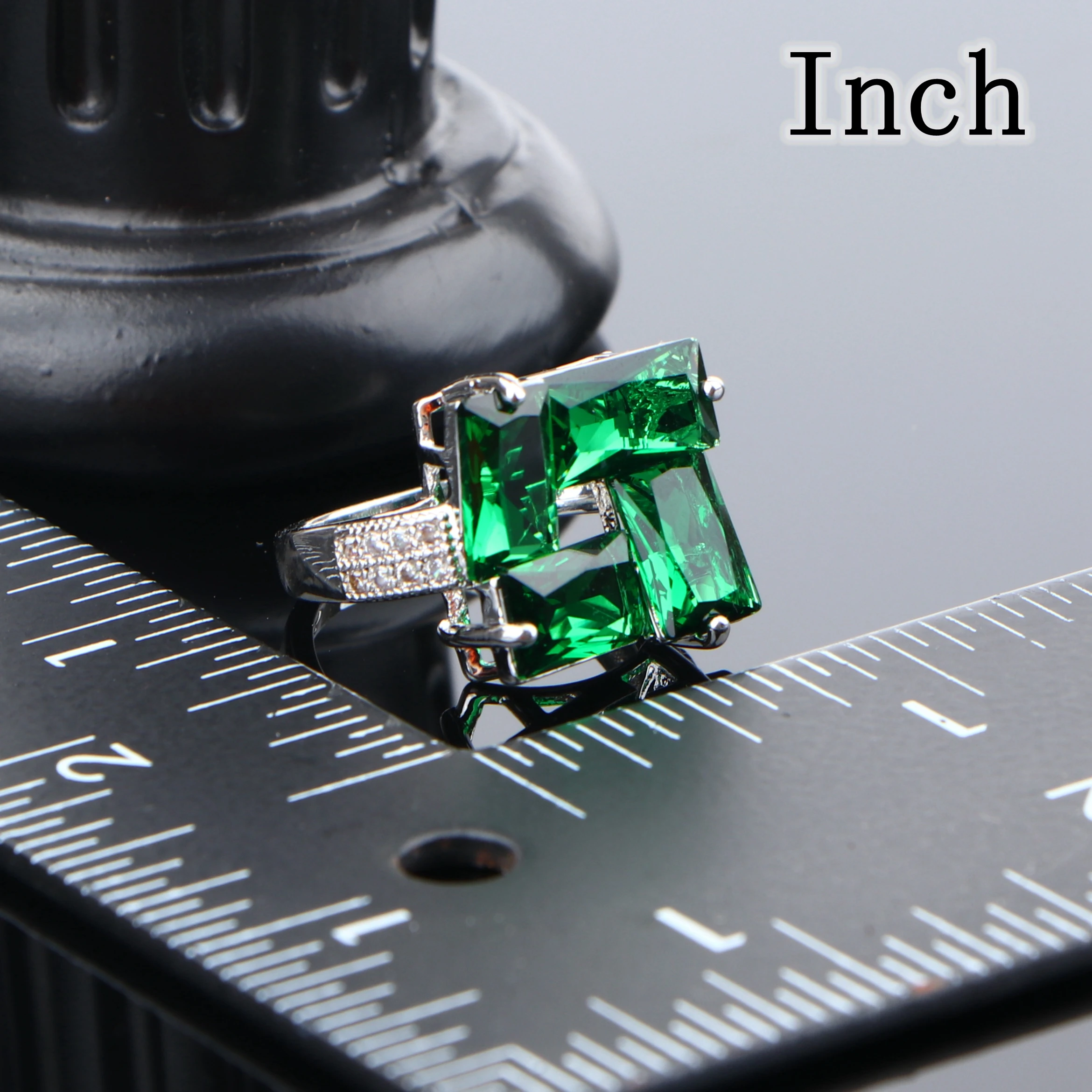 Женский комплект свадебных украшений из серебра 925 пробы серьги с зеленым