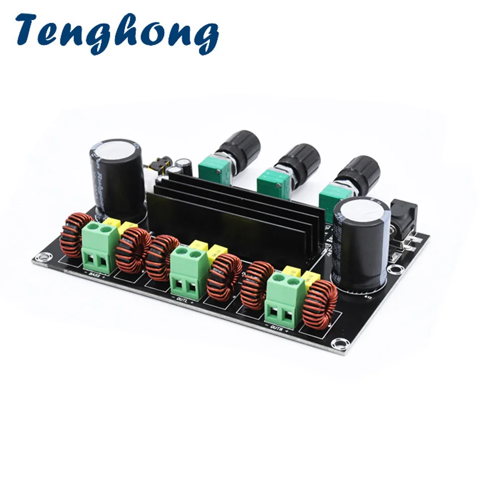 

Tenghong TPA3116D2 80W*2+100W 2.1 Channel Digital Power Amplifier Board Bass Subwoofer Amplifier Black TPA3116 1.2MHZ DIY