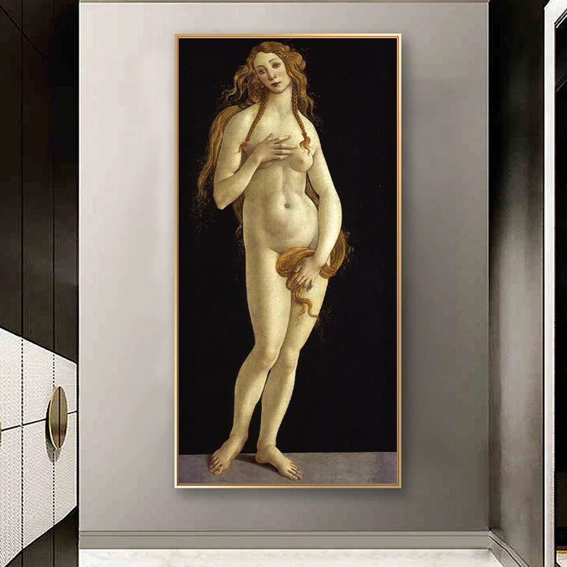 

Portrait of Venus by Sandro Botticelli Canvas Paintings On the Wall Art Posters And Prints Sexy Nude Art Picture For Living Room