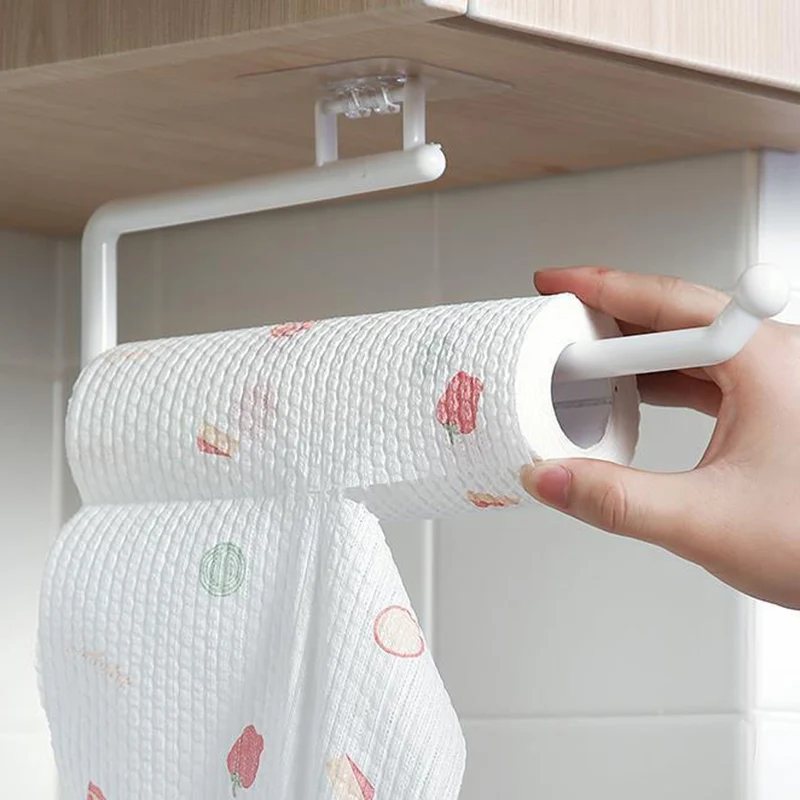 

Kitchen Paper Roll Holder Towel Hanger Rack Toilet Paper Holders Bathroom Organizer Shelf Bar Cabinet Rag Hanging Holder