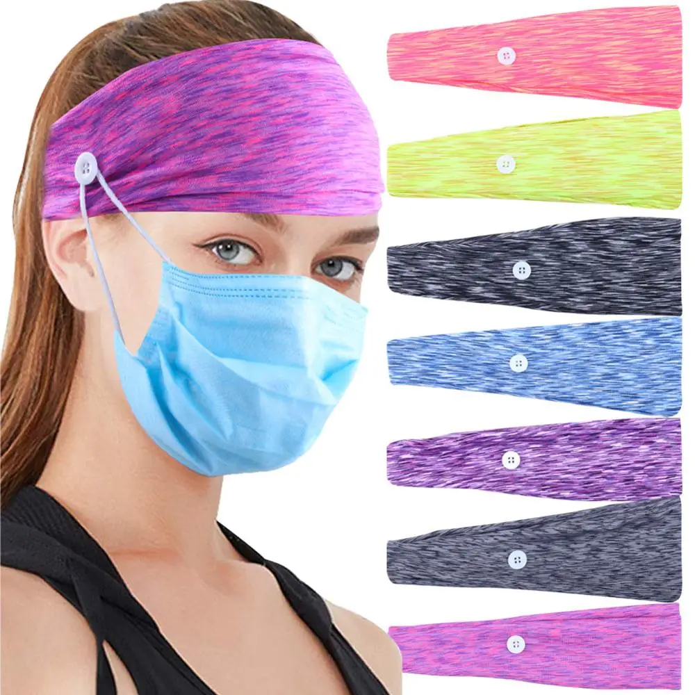 Однотонная маска для лица повязка на голову стильное оголовье с кнопкой масок и