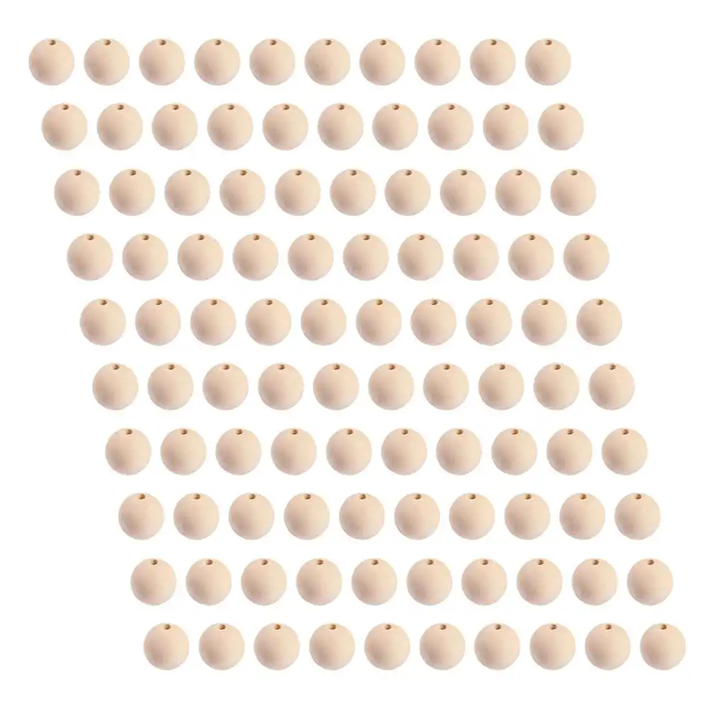 

100PCS 20/25mm-Wood Beads Lotus Natural Color Wooden Beads Round Balls Wooden Loose Beads Jewelry Accessories