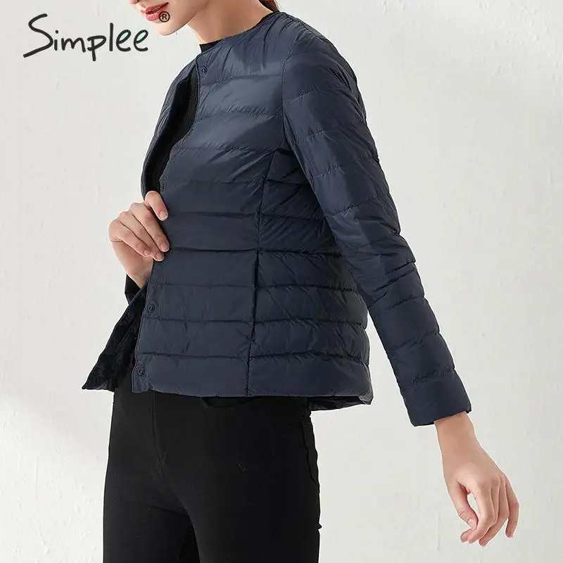 Simplee Повседневный светильник женские теплые парки на пуговицах с длинным рукавом