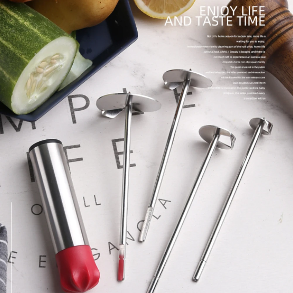 

NEW Vegetables Drill Stainless Steel Fruit And Corer With 4 Size Blades For Coring Hollowing Remover Set Kitchen Accessories