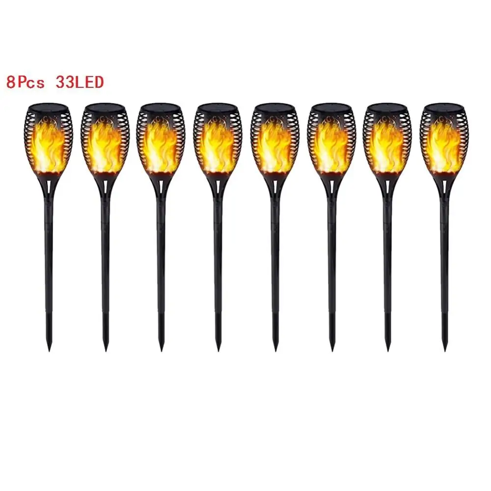 8PCS 33LED 33/72 светодиодный светильник на солнечной батарее, светодиодный светильник для украшения сада, мерцающий IP65 Водонепроницаемый ландшафтный светильник, светильник для газона, дорожка, светильник, фонарь светильник - Испускаемый цвет: 8PCS 33LED