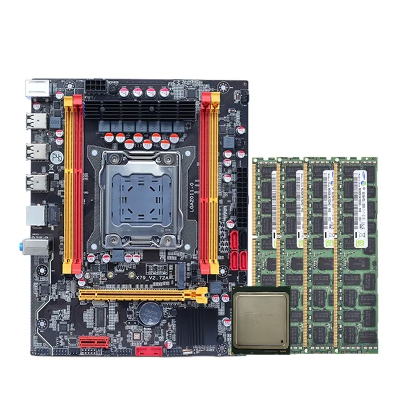 ENVINDA x79 motherboard LGA2011 E5-2630CPU 4*4GB DDR3=16G 1333 REG ECC RAM PC3 10600R memory combo kit set NVME SATA Server | Компьютеры и