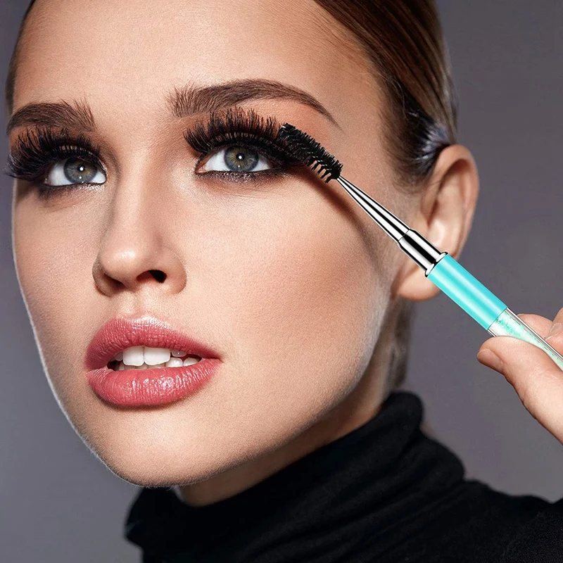 

10 Pcs Eyelash Brush Crystal Handle Portable Eyebrow Spiral Brushes Wands Reusable Cosmetic Brush Makeup Tool