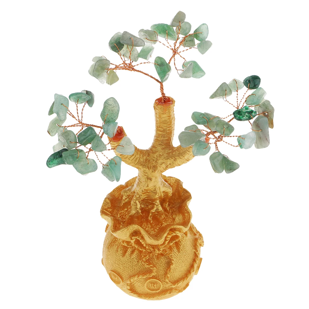 Feng Shui Кристальные драгоценные камни Fortune дерево денежное богатство