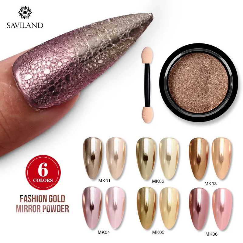 SAVILAND 6 цветов мыло для ногтей пена хром пигмент зеркальное украшение