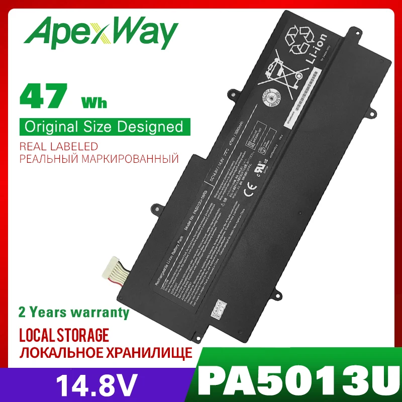 Apexway PA5013U-1BRS PA5013U Аккумулятор для Toshiba Portege Z830 Z835 Z930 Z935 Ultrabook PA5013 14 8 в 3060 мАч |